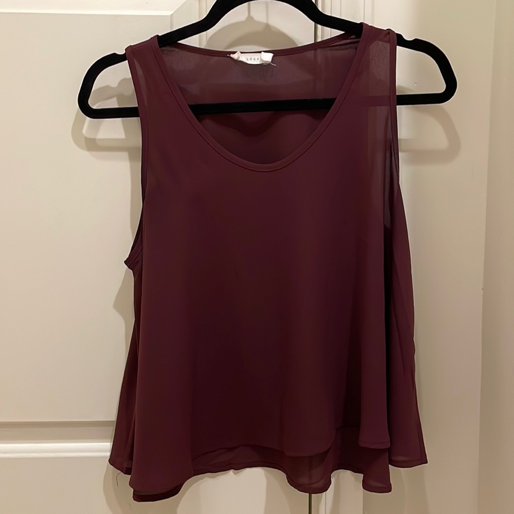 Lush Maroon Cropped Thick Strap Flowy Top